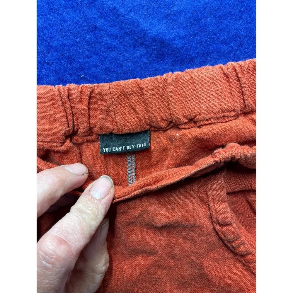 Lagenlook Kids You Can't Buy This Linen‎ Tapered Pants S Burnt Orange